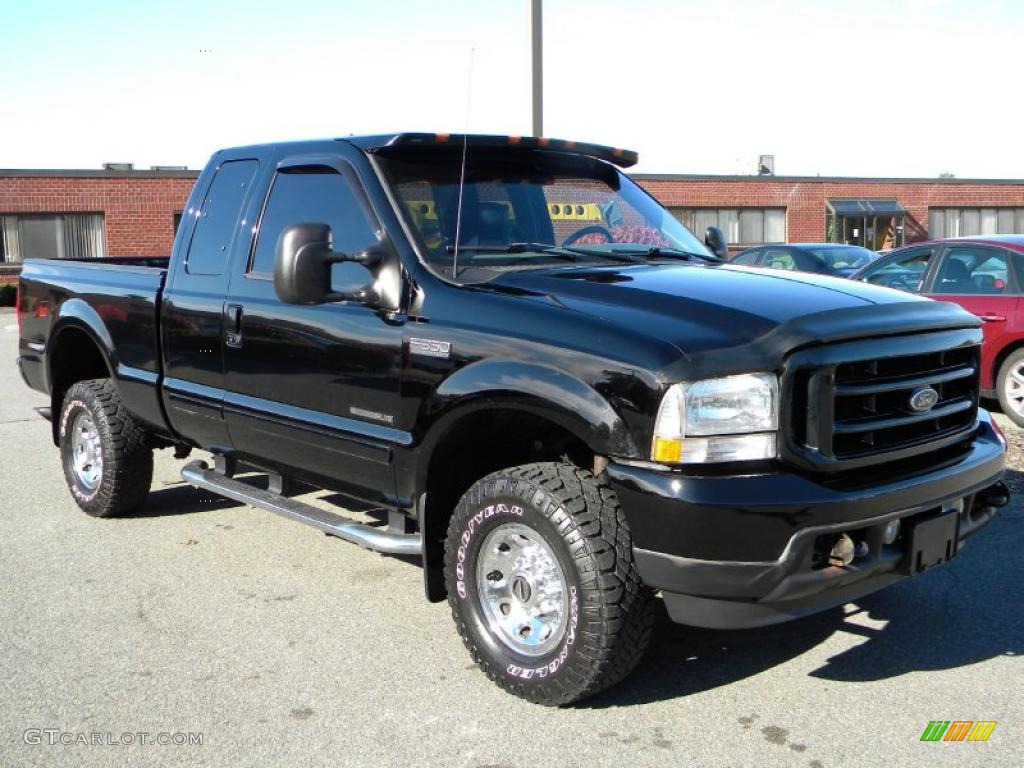 Black 2002 Ford F350 Super Duty XLT SuperCab 4x4 Exterior Photo #40651755