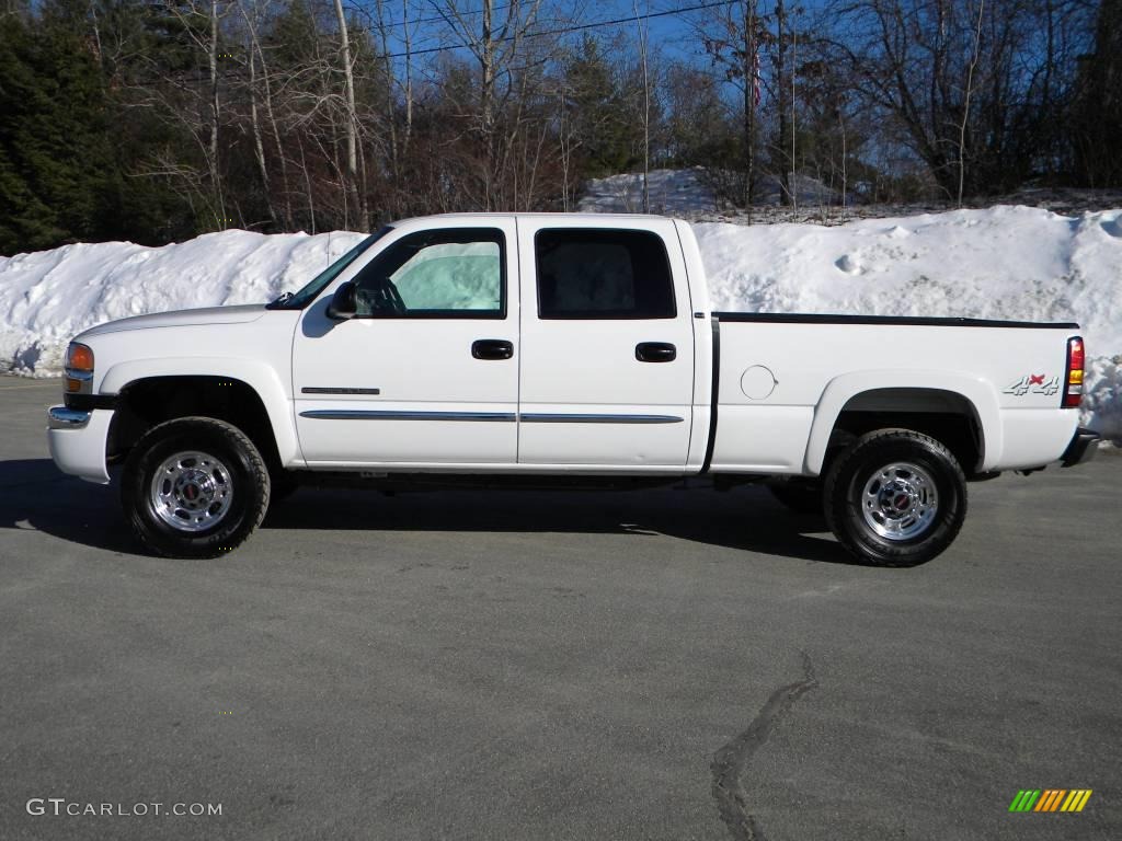 Summit White 2004 GMC Sierra 2500HD SLE Crew Cab 4x4 Exterior Photo #40651915