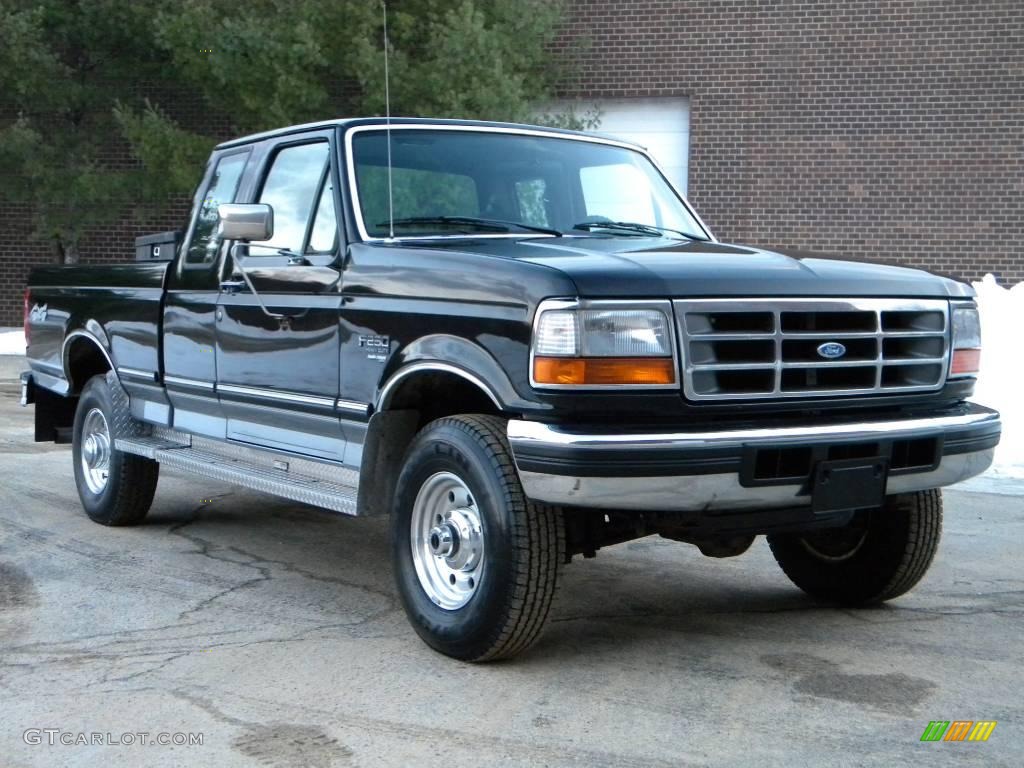 Black 1997 Ford F250 XLT Extended Cab 4x4 Exterior Photo #40652512