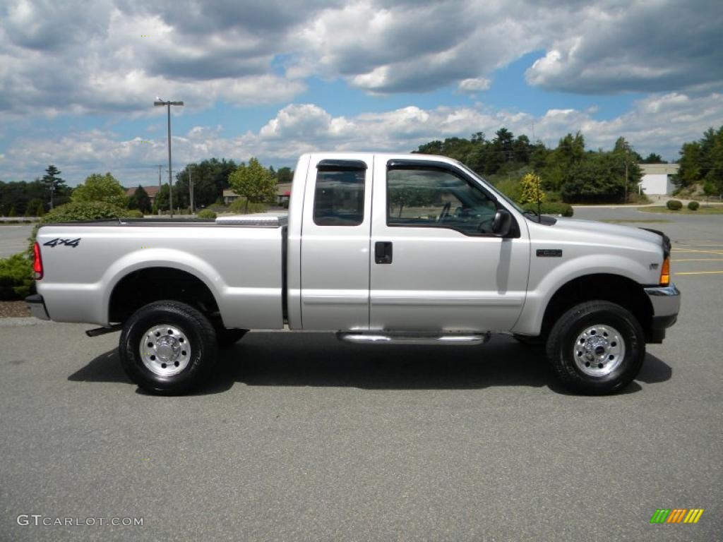 2001 F250 Super Duty XL SuperCab 4x4 - Silver Metallic / Dark Denim Blue photo #7