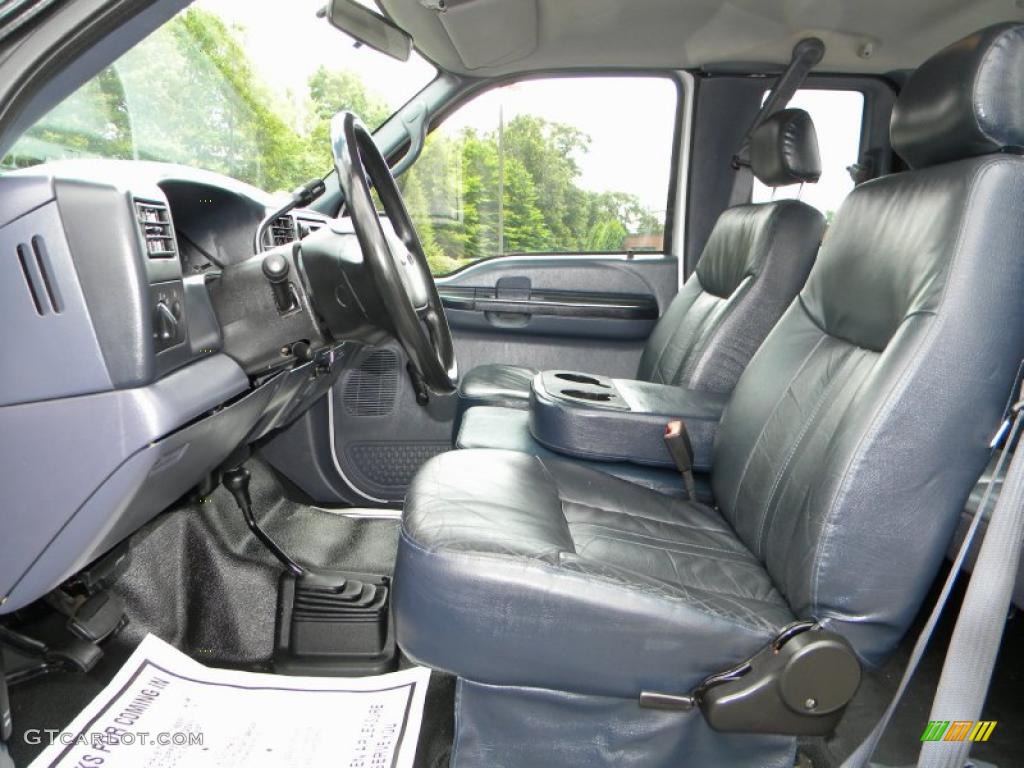 Dark Denim Blue Interior 2001 Ford F250 Super Duty XL SuperCab 4x4 Photo #40653539