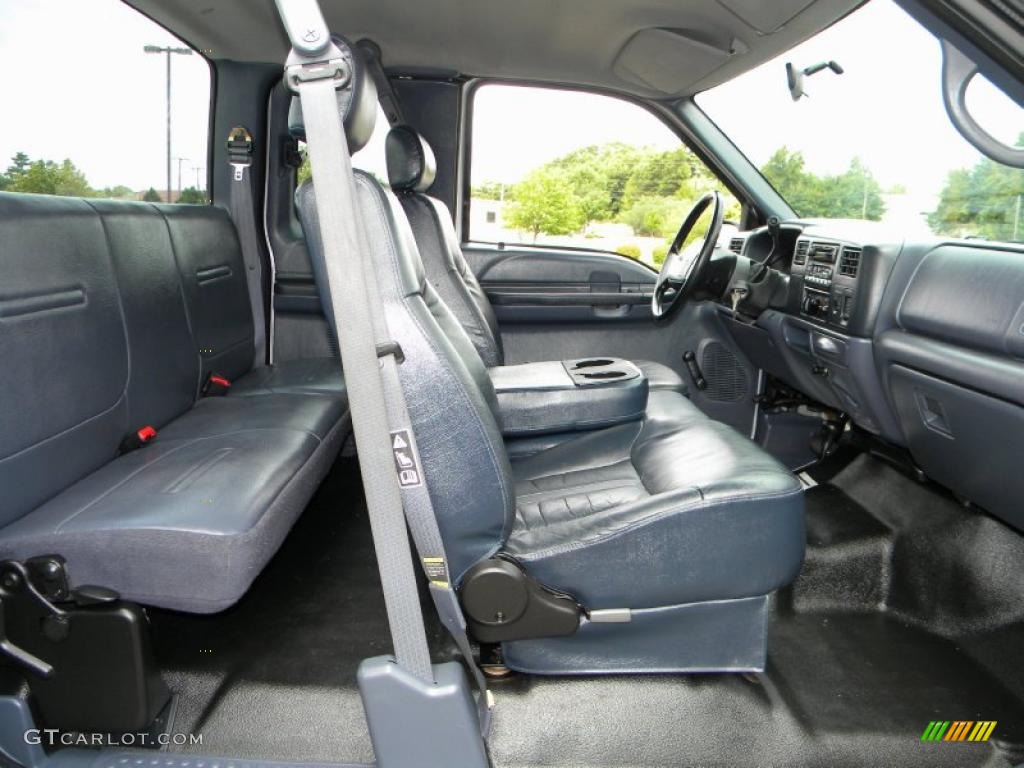 Dark Denim Blue Interior 2001 Ford F250 Super Duty XL SuperCab 4x4 Photo #40653579