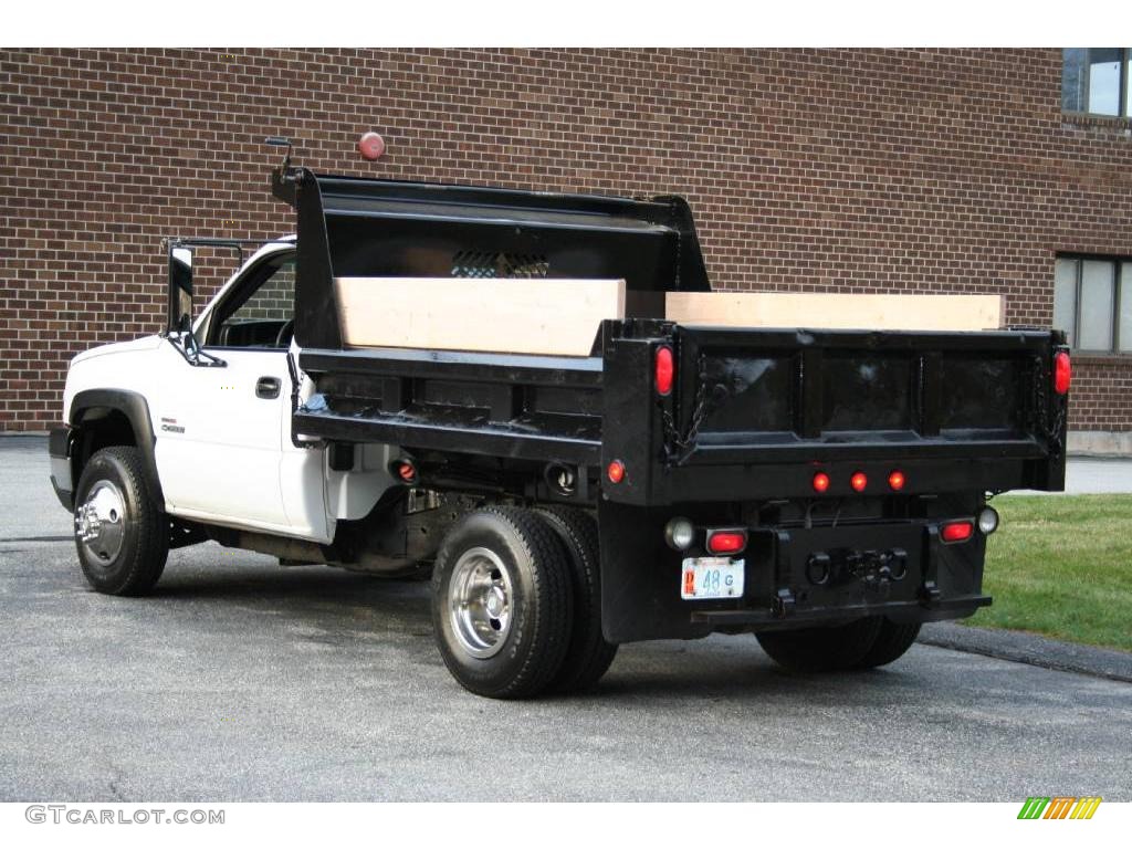 Summit White 2005 Chevrolet Silverado 3500 Regular Cab 4x4 Chassis Dump Truck Exterior Photo #40655787