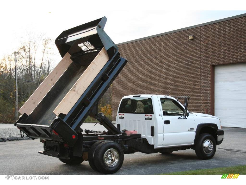 2005 Silverado 3500 Regular Cab 4x4 Chassis Dump Truck - Summit White / Dark Charcoal photo #24