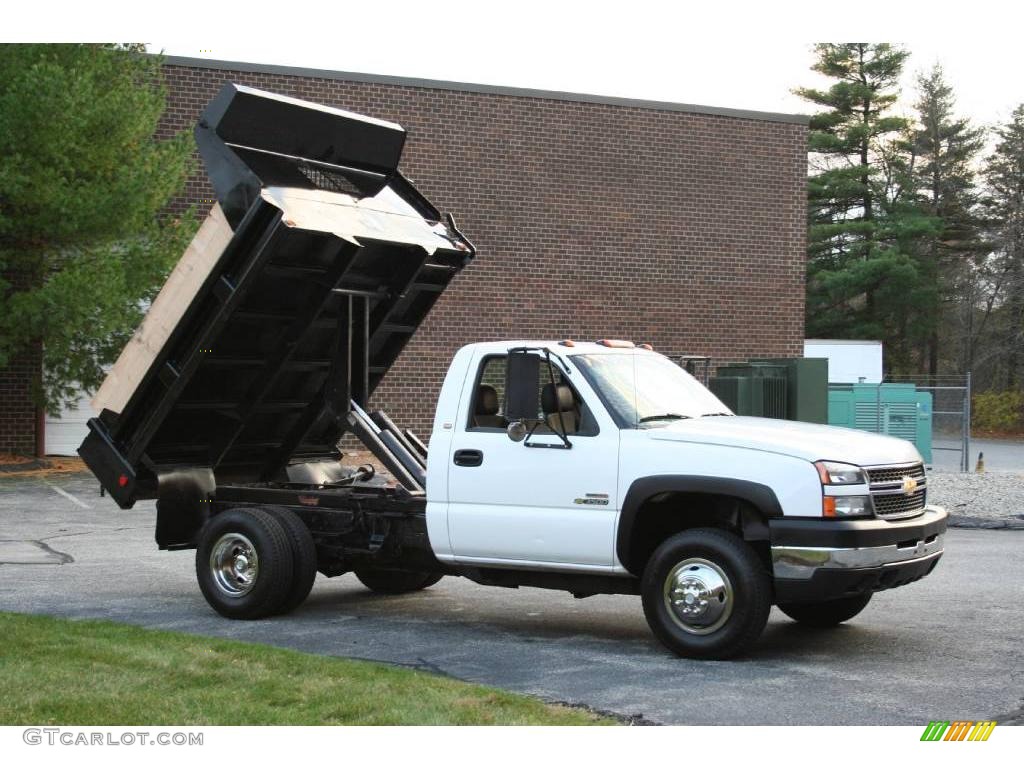 2005 Silverado 3500 Regular Cab 4x4 Chassis Dump Truck - Summit White / Dark Charcoal photo #26