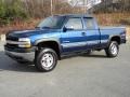 2002 Indigo Blue Metallic Chevrolet Silverado 2500 LS Extended Cab 4x4  photo #2