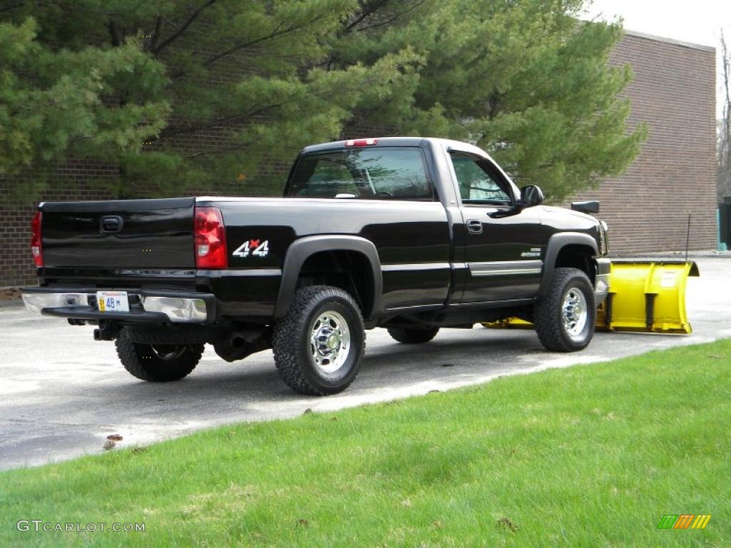 2003 Silverado 2500HD LS Regular Cab 4x4 - Black / Dark Charcoal photo #10