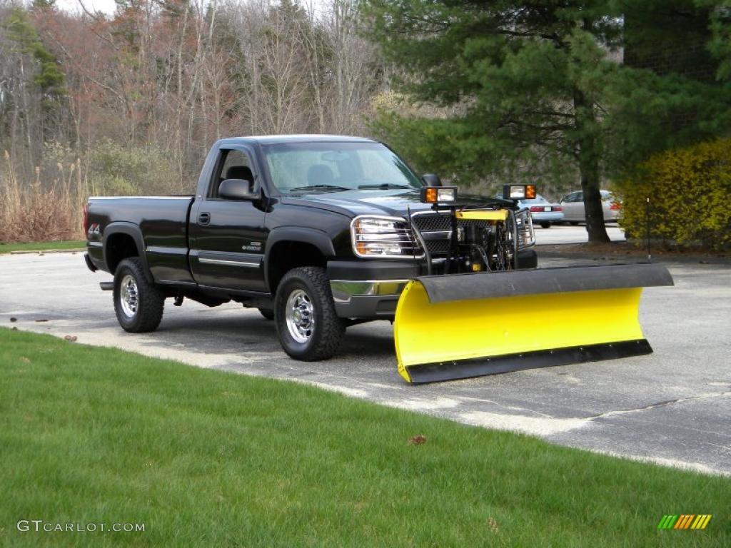 2003 Silverado 2500HD LS Regular Cab 4x4 - Black / Dark Charcoal photo #14