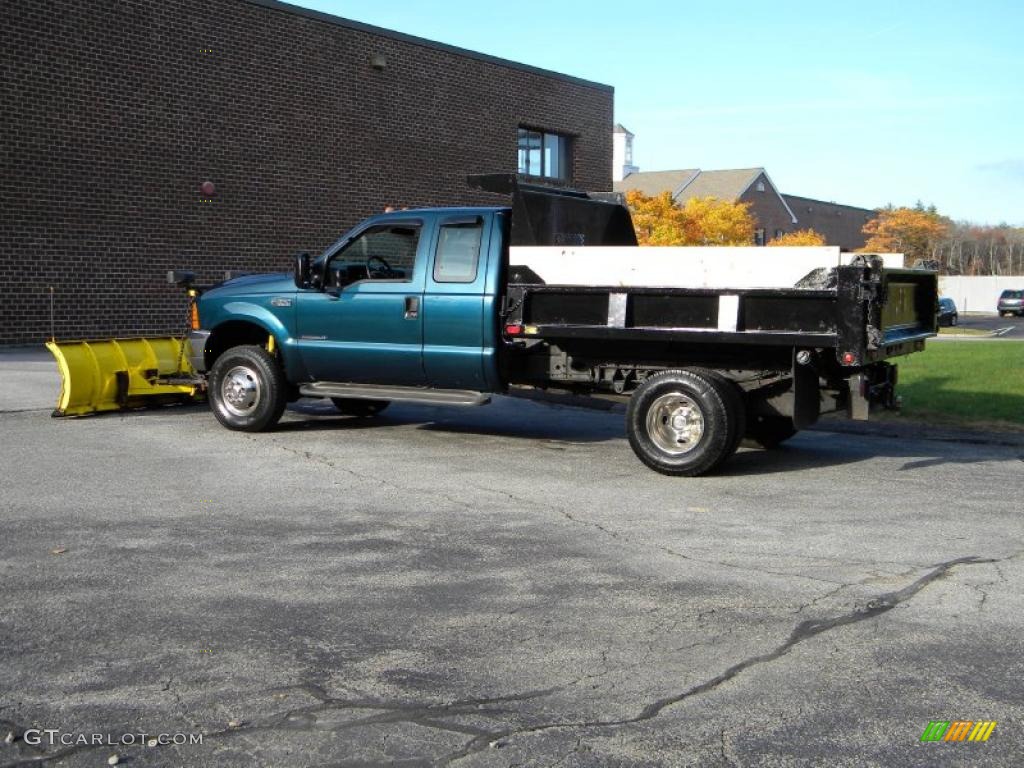 1999 F350 Super Duty XL SuperCab 4x4 Dump Truck - Woodland Green Metallic / Medium Graphite photo #7