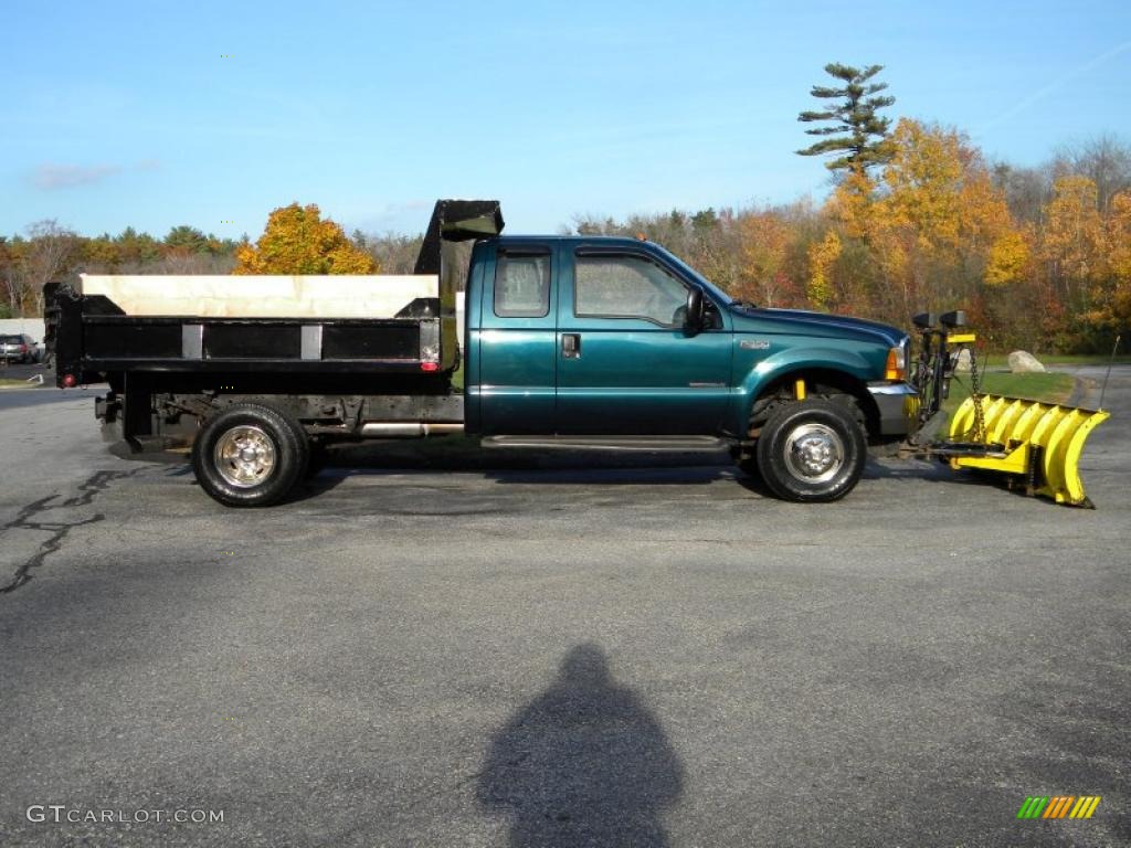 1999 F350 Super Duty XL SuperCab 4x4 Dump Truck - Woodland Green Metallic / Medium Graphite photo #17