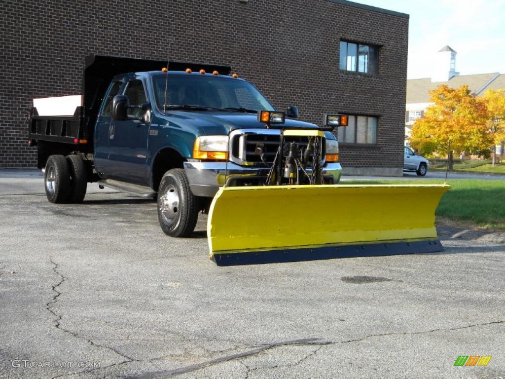 1999 F350 Super Duty XL SuperCab 4x4 Dump Truck - Woodland Green Metallic / Medium Graphite photo #20