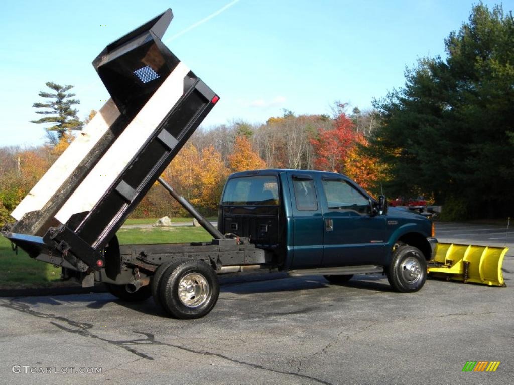 1999 F350 Super Duty XL SuperCab 4x4 Dump Truck - Woodland Green Metallic / Medium Graphite photo #30