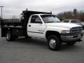 2002 Bright White Dodge Ram 3500 ST Regular Cab 4x4 Chassis Dump Truck  photo #7