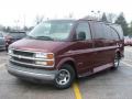 1999 Dark Carmine Red Metallic Chevrolet Express 1500 Passenger Conversion Van  photo #3