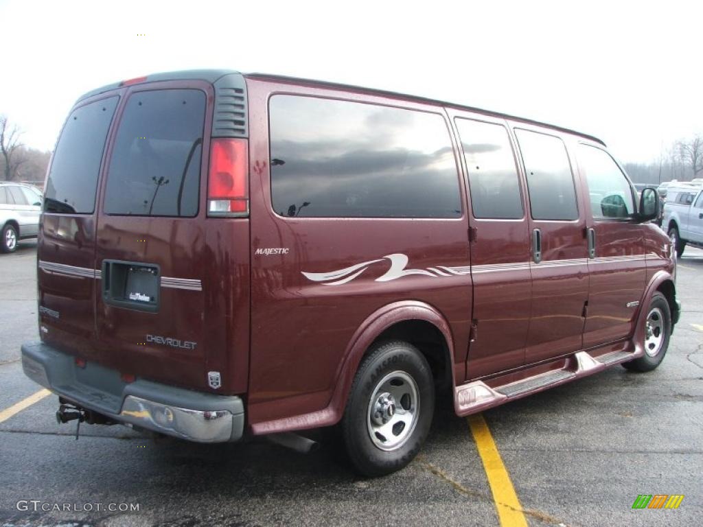 1999 Express 1500 Passenger Conversion Van - Dark Carmine Red Metallic / Neutral photo #6