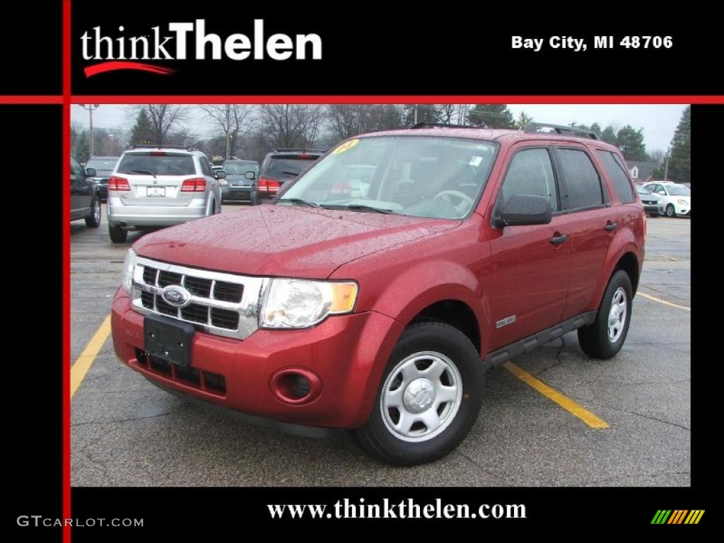 2008 Escape XLS - Redfire Metallic / Stone photo #1