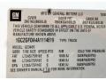 Info Tag of 2010 Express 2500 Work Van