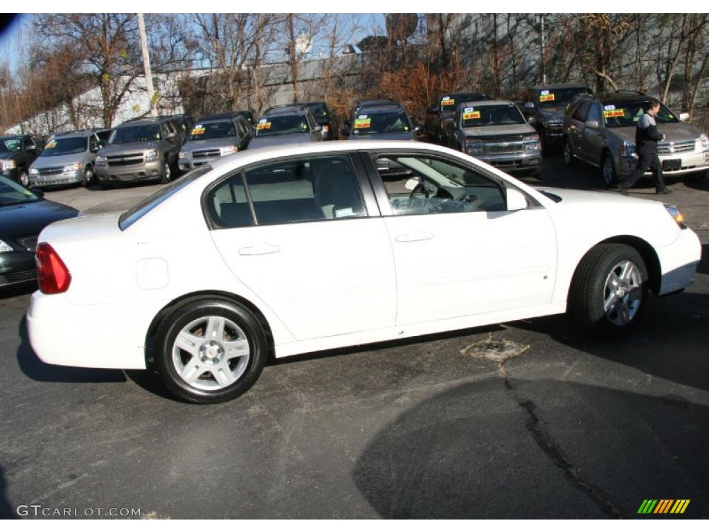 2007 Malibu LT Sedan - White / Titanium Gray photo #4