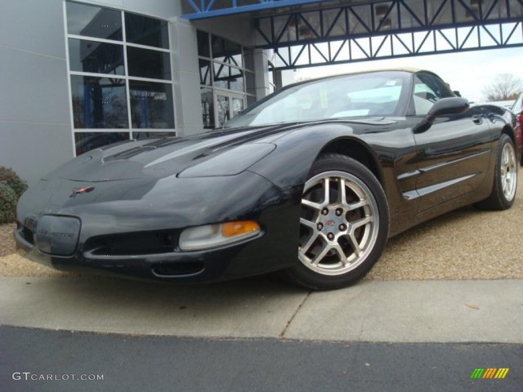 1999 Corvette Convertible - Black / Light Oak photo #1