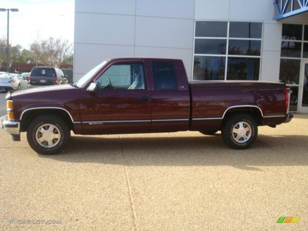 1999 Silverado 1500 LS Extended Cab - Dark Carmine Red Metallic / Graphite photo #3