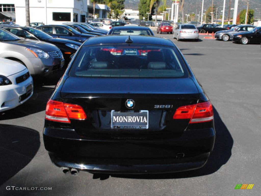 2008 3 Series 328i Coupe - Jet Black / Black photo #10