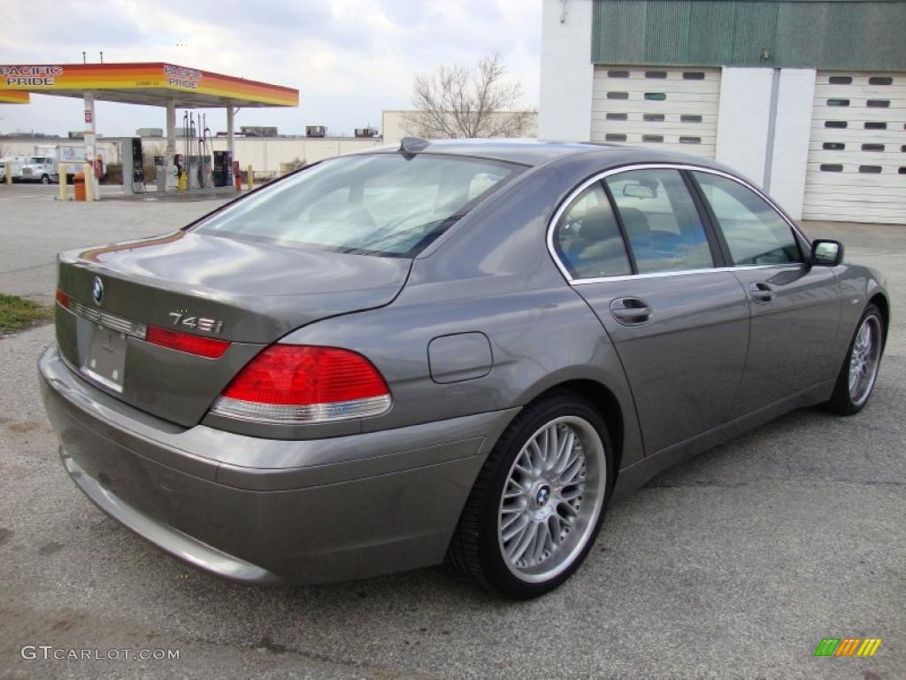 2003 7 Series 745i Sedan - Sterling Grey Metallic / Basalt Grey/Flannel Grey photo #8