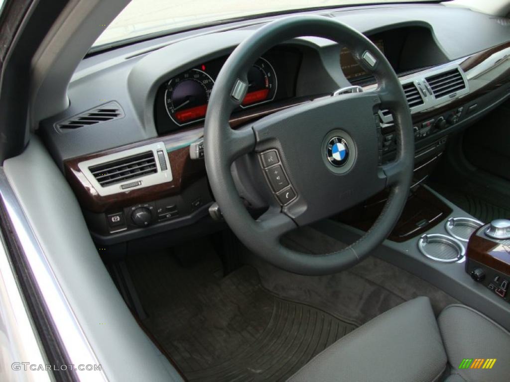 2003 7 Series 745i Sedan - Sterling Grey Metallic / Basalt Grey/Flannel Grey photo #12
