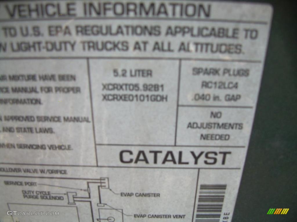 1999 Dodge Dakota SLT Extended Cab Info Tag Photos
