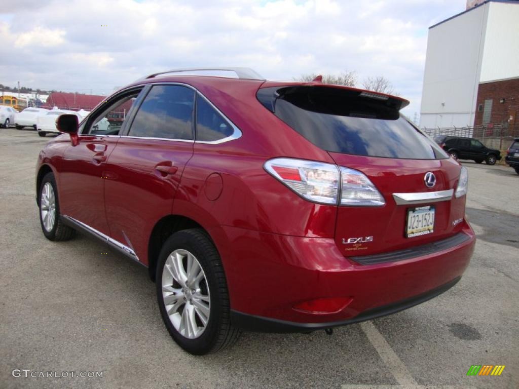 2010 RX 450h AWD Hybrid - Matador Red Mica / Black/Brown Walnut photo #10