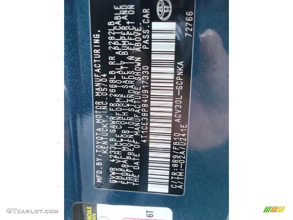 2004 Solara Color Code 8R9 for Oceanus Pearl Photo #4068084