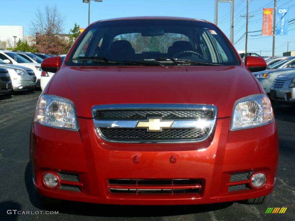 2010 Aveo LT Sedan - Sport Red / Charcoal photo #2