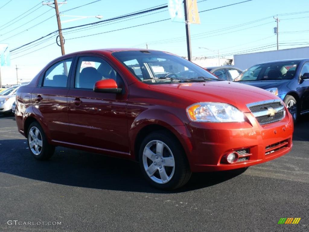 2010 Aveo LT Sedan - Sport Red / Charcoal photo #3