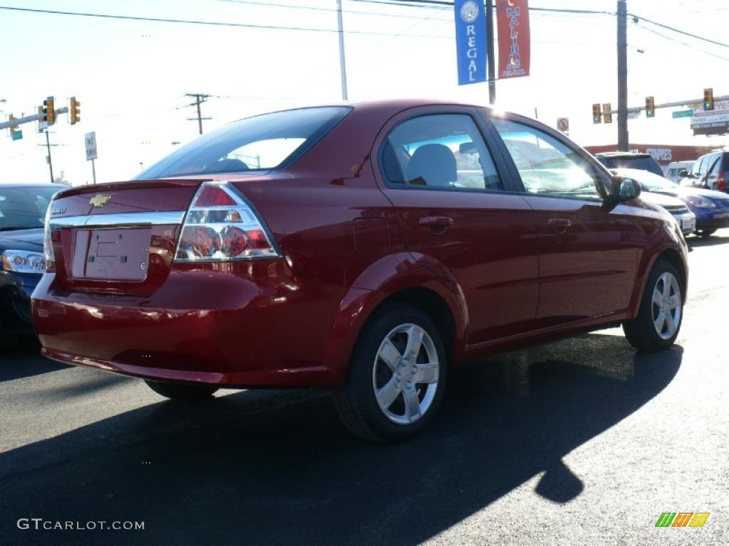 2010 Aveo LT Sedan - Sport Red / Charcoal photo #4
