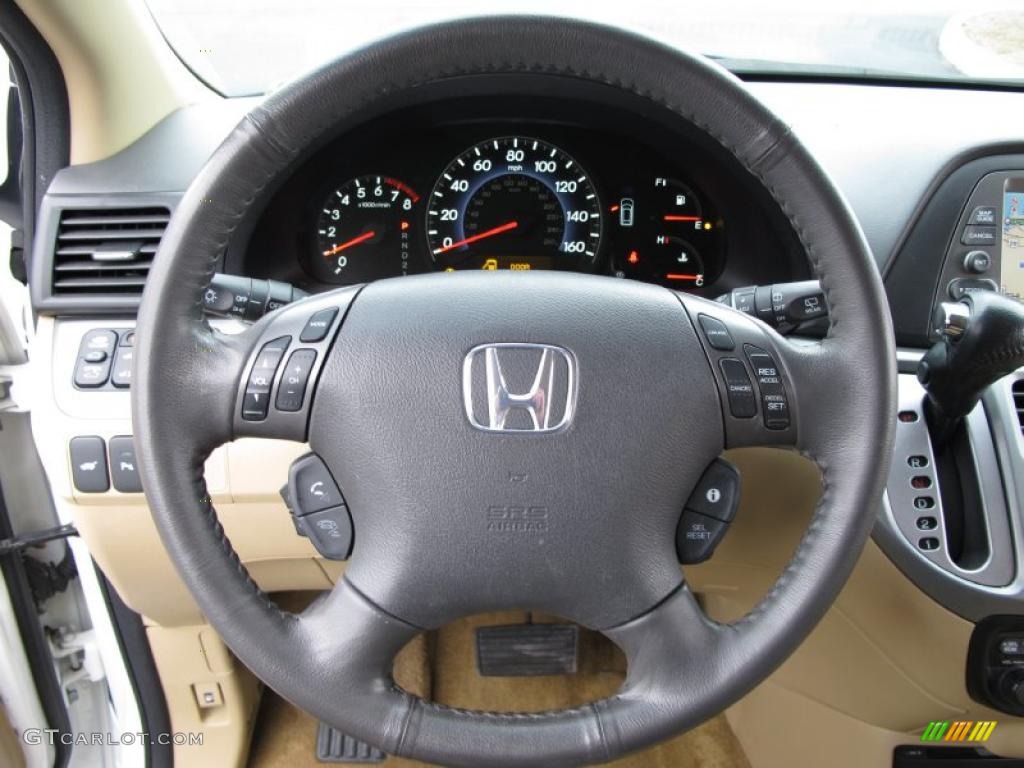 2008 Honda Odyssey Touring Ivory Steering Wheel Photo #40684050