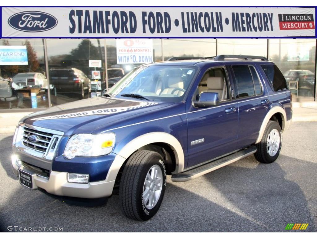 2008 Explorer Eddie Bauer 4x4 - Dark Blue Pearl Metallic / Camel photo #1