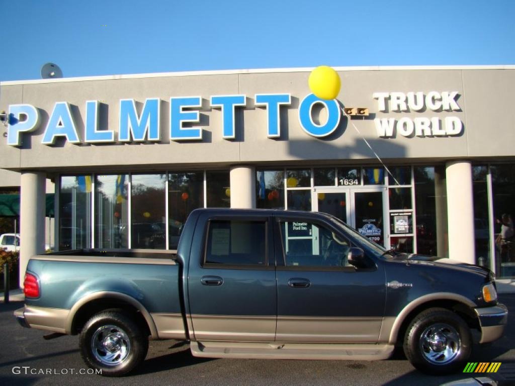 2001 F150 King Ranch SuperCrew - Charcoal Blue Metallic / Castano Brown Leather photo #1