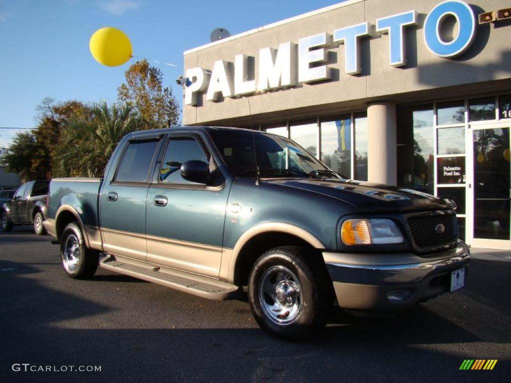 2001 F150 King Ranch SuperCrew - Charcoal Blue Metallic / Castano Brown Leather photo #2