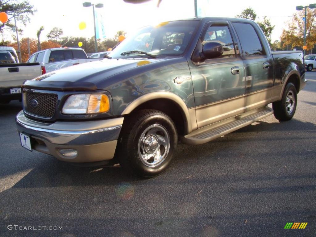 2001 F150 King Ranch SuperCrew - Charcoal Blue Metallic / Castano Brown Leather photo #4