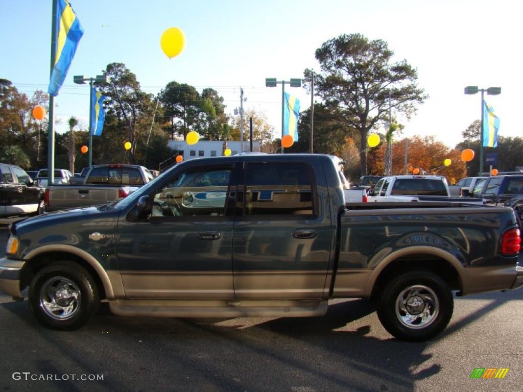 2001 F150 King Ranch SuperCrew - Charcoal Blue Metallic / Castano Brown Leather photo #5