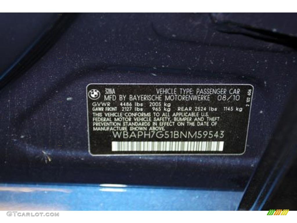 2011 3 Series 328i Sedan - Deep Sea Blue Metallic / Oyster/Black Dakota Leather photo #7