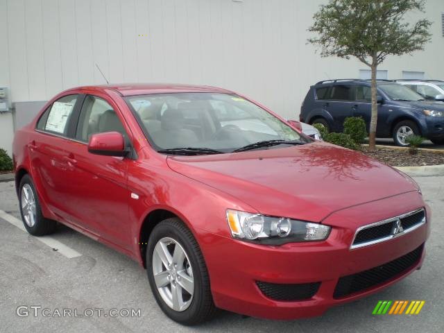 2008 Lancer ES - Rally Red Pearl / Beige photo #1