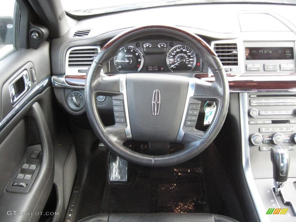 2009 Lincoln MKS Sedan Charcoal Black Steering Wheel Photo #40704225