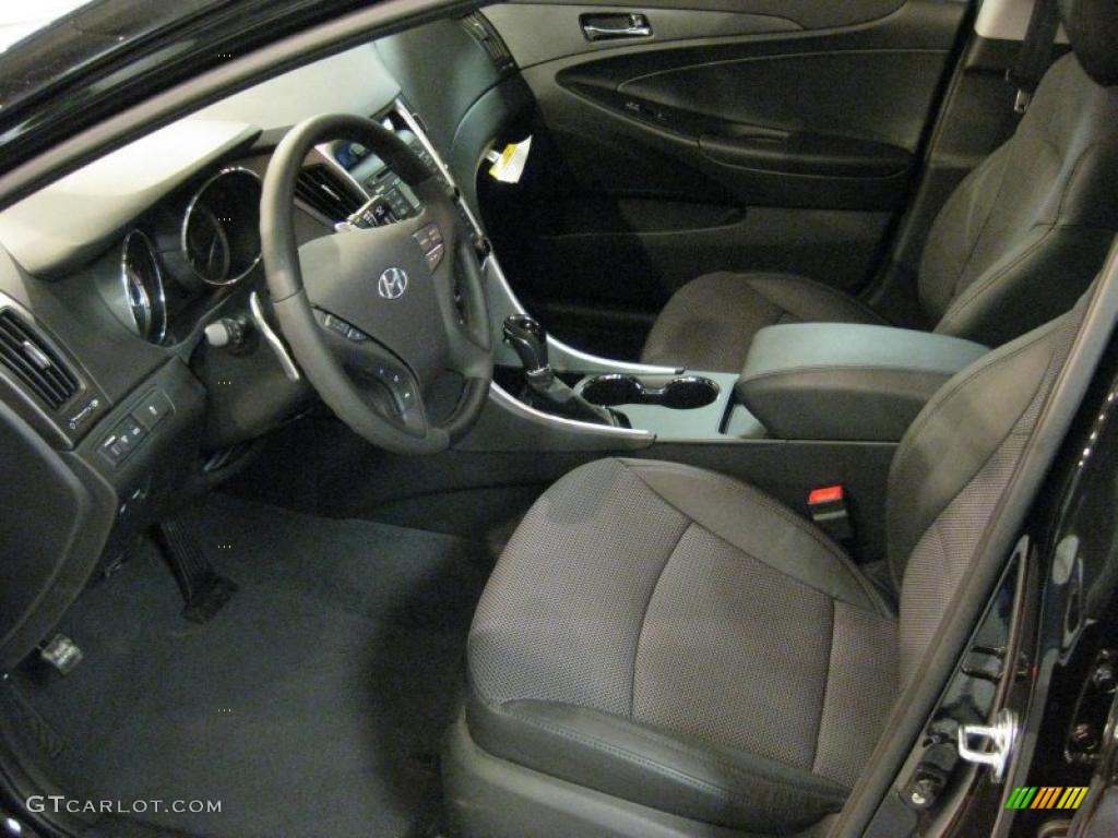 Black Interior 2011 Hyundai Sonata SE 2.0T Photo #40707013