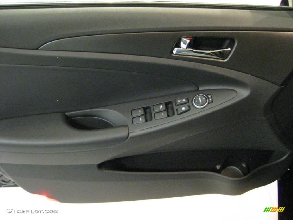 2011 Hyundai Sonata SE 2.0T Black Door Panel Photo #40707045