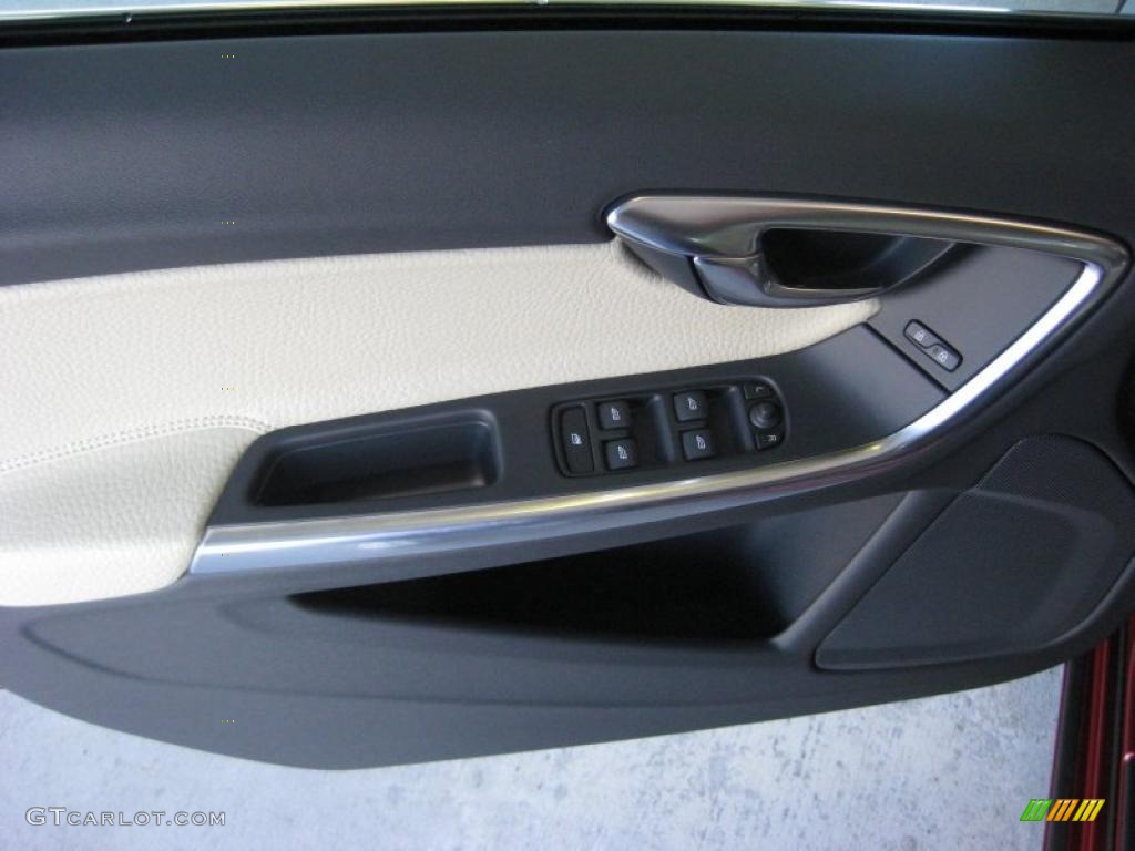 2011 Volvo S60 T6 AWD Soft Beige/Off Black Door Panel Photo #40708717