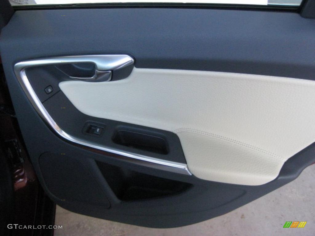 2011 Volvo S60 T6 AWD Soft Beige/Off Black Door Panel Photo #40708817
