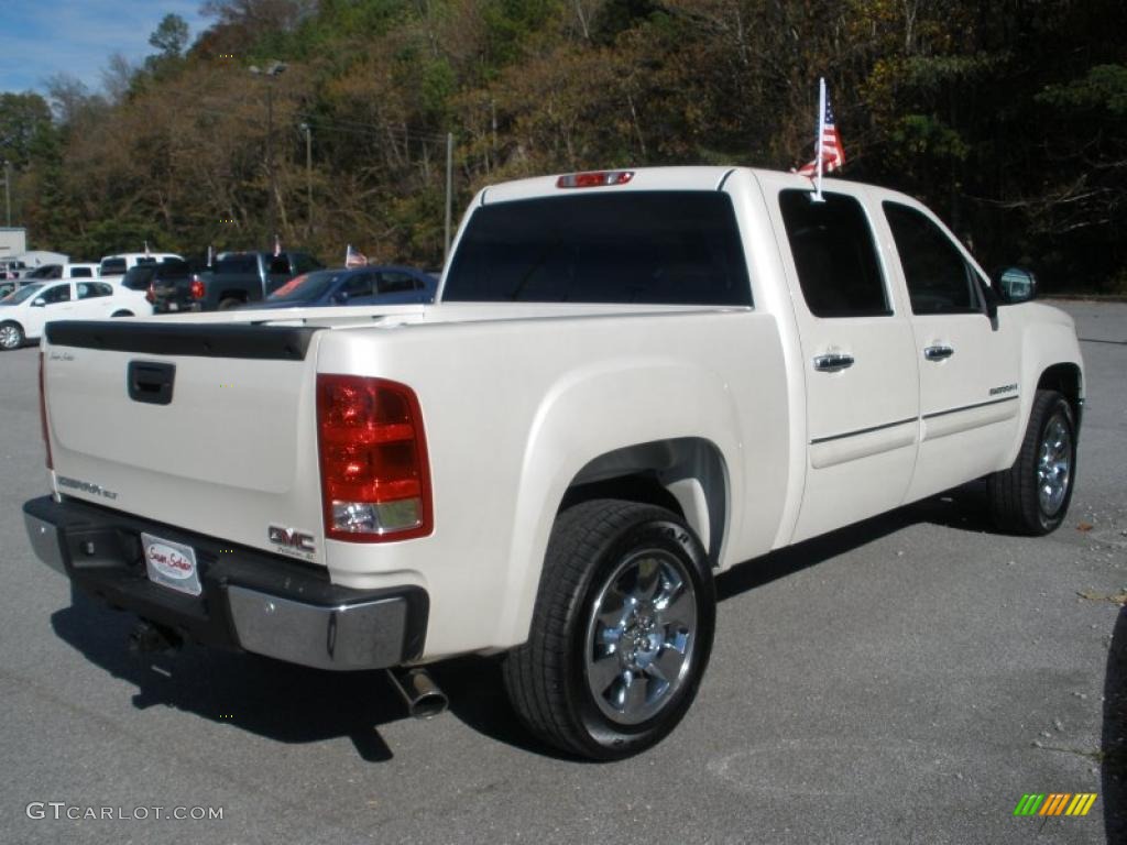 White Diamond Tricoat 2009 GMC Sierra 1500 SLT Crew Cab Exterior Photo #40709125