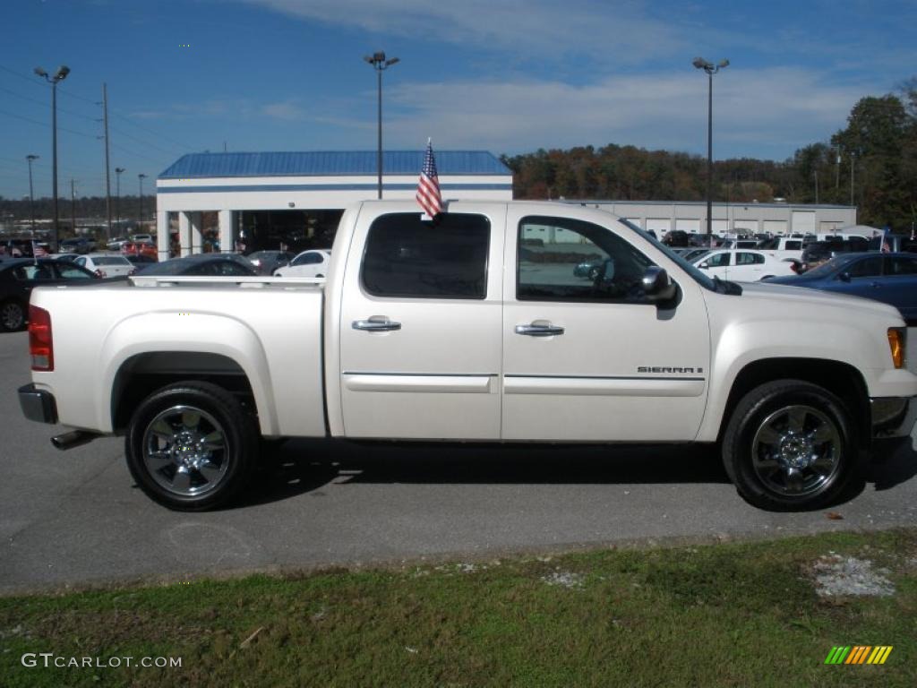 White Diamond Tricoat 2009 GMC Sierra 1500 SLT Crew Cab Exterior Photo #40709137