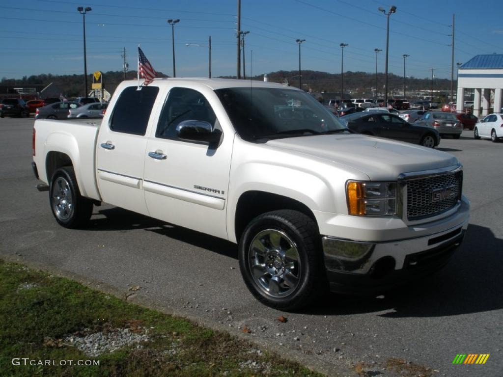 White Diamond Tricoat 2009 GMC Sierra 1500 SLT Crew Cab Exterior Photo #40709149