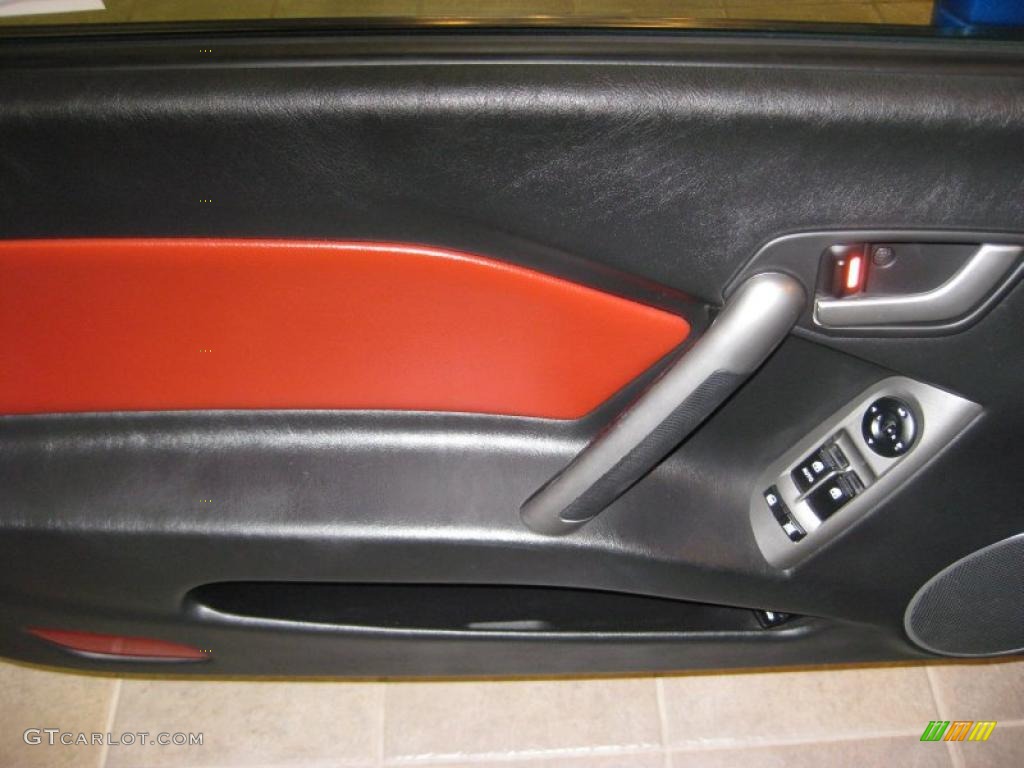 2007 Hyundai Tiburon SE Black/Red Door Panel Photo #40709617